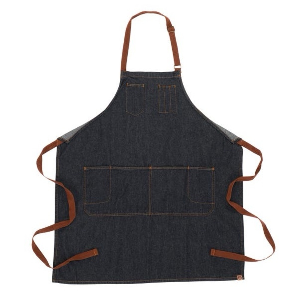 ChefWorks Urban Collection Unisex Memphis Bib Apron in Indigo Blue